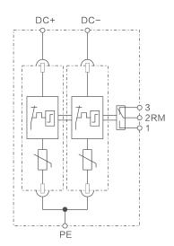 1000V 40kA DC 4P power surge protection circuit diagram