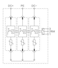 太阳能系统1000V 20kA家用电涌保护器直流电涌保护器SPD电路图