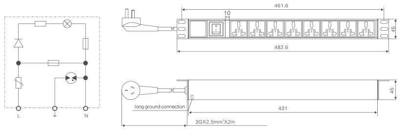 WR-PDU protection electronic equipment lightning socket circuit and details picture