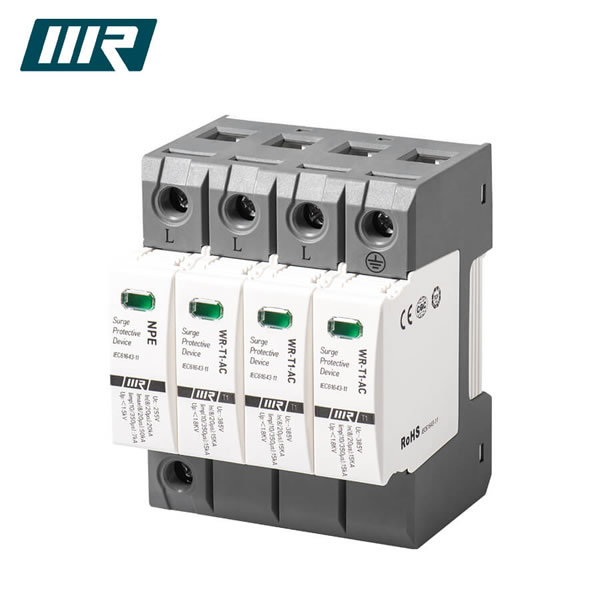 Type 1 AC 275V/385V/440V 3+NPE/3+1 ln15kA limp12.5kA Surge Protector