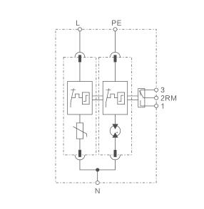 WRDZ Imax 40kA 1P + NPE GDT浪涌电压保护器电路图